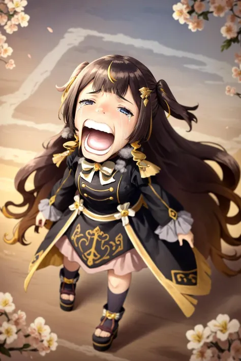 best quality, intricate details, surprised, 

1girl  <lora:anyaMelfissaHololive_v1:0.8> anya melfissa, very long hair, hair ornament, black dress,  

crying, mouth open,  <lora:crying chopper meme:1.5>