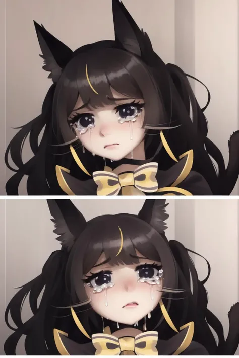 best quality, intricate details, surprised,
1girl <lora:anyaMelfissaHololive_v1:0.8> anya melfissa, very long hair, hair ornament, black dress,
<lora:SadCatMeme_V10:1> (sadcatmeme, crying:1.4)