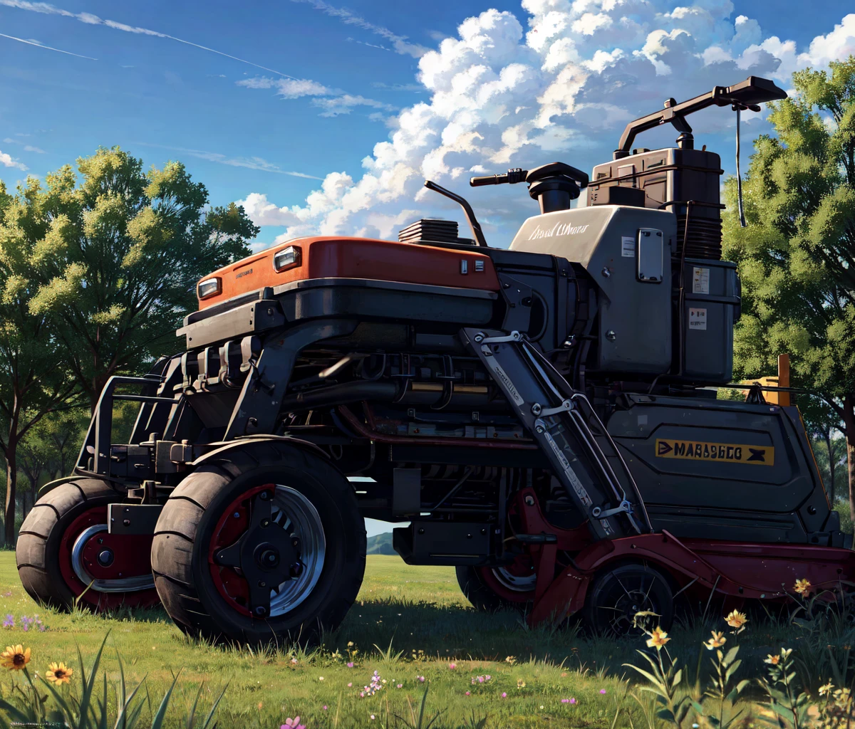 skeleton sitting on ride on lawnmower BREAK
((masterpiece:1.2, best quality)), 4k, high quality, solo BREAK
to8contrast style, <lora:theovercomer8sContrastFix_sd21768:1>