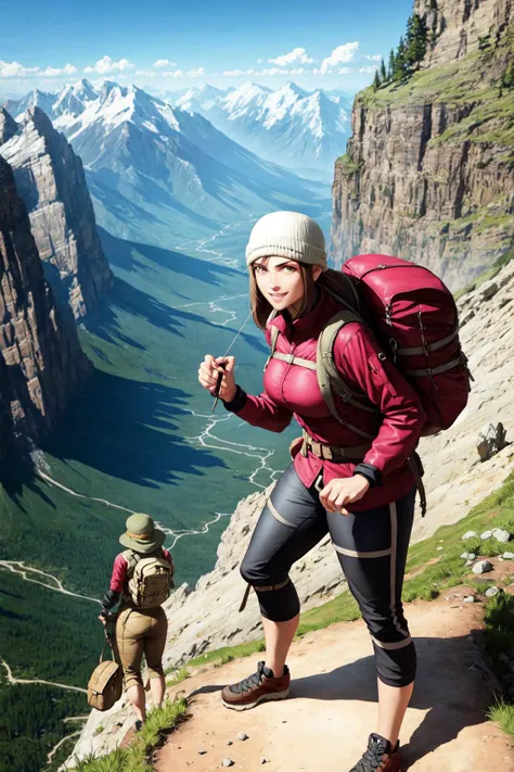 two women adventurers in the mountains