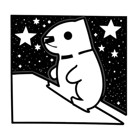 minima2023, cantered, black and white illustration, white background, negative space, superhero, stars, simple tattoo, lineart,