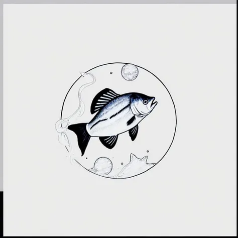 minima2023, cantered, drawing, illustration, white background, fish