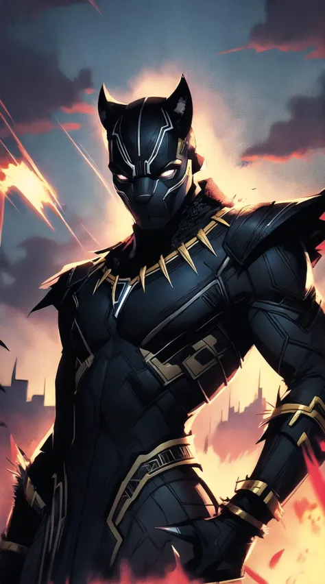 cartoon of black panther, HDR lighting, dramatic lighting, <lora:cartoonerv2:1>