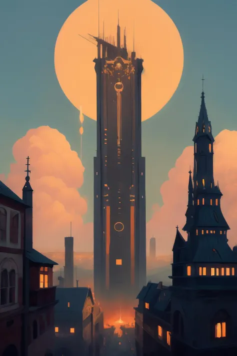 speedpainting of In a land where imagination thrived,
Lived a gentle giant, truly contrived,
His head, a city, a wondrous sight,
Buildings and streets, a towering height.
This giant, named Atlas, so grand,
Carried a metropolis, a dreamy land,
Upon his head, a bustling town,
With people and places of renowned.
The city's towers rose to the sky,
A kingdom atop, where eagles fly,
Streets adorned in cobblestone,
A lively world, a kingdom's throne.
Atlas, with care, roamed the earth,
A guardian giant of immeasurable girth,
His heart, a place of purest gold,
Protecting the city, a tale untold.
The residents flourished, content and free,
Their homes atop the giant's decree,
In harmony with their colossal abode,
Life on Atlas, a unique episode.
The giant would wander, serene and calm,
Through valleys, meadows, with open palm,
His city on high, a beacon, a sign,
Of unity, peace, a treasure divine.
Legends spoke of Atlas, the giant's might,
Of a city perched on his head's height,
A marvel, a wonder, a sight to behold,
A giant's crown, a tale untold.
So the giant roamed, with city vast,
A symbol of hope that forever lasts,
A legend woven in stories spun,
Of a giant and a city, fused as one.