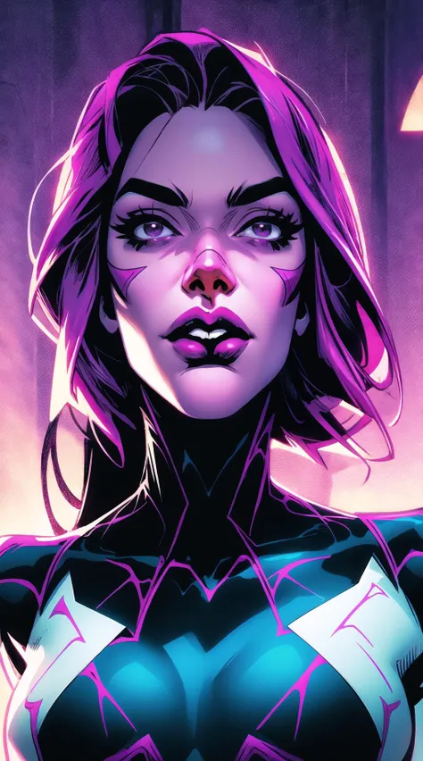 cartoon of spider gwen, HDR lighting, dramatic lighting, <lora:cartoonerv2:1>