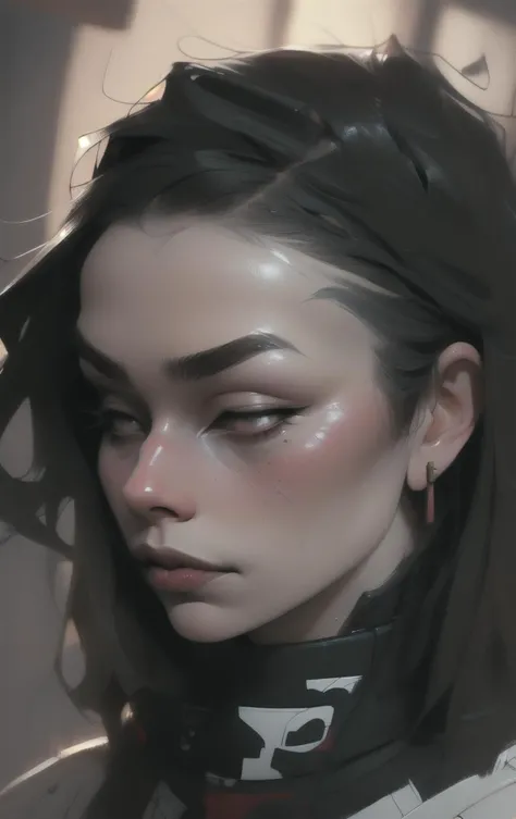 speedpainting, samurai, Macro of a 1woman of 45yo (Luiza DÄbrowski:1.3), Lob (Long Bob) hair <lora:Samurainiji:0.7>