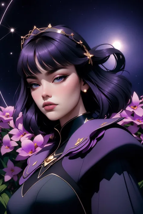 1girl, 8k Unreal Engine, symbolism, POV shot of a Hopeless Arcane traditional Hmong ([Suede Totem:Pebble:3]:1.3) , it is forged by Dior, it is made from Orchid, complex electric indigo background, Ceramic flowers and Sagittarius constellation in background, at Dusk, Very wide view, [ (designed by Greg Rutkowski:0.9) , (Tony Northrup:1.2) ::8], Illustration, Relaxed, Barbiecore, hard light, F/1.8, Lomography, dark violet and Olive dust particles, Black and Navy Blue, 4K, ultra high res