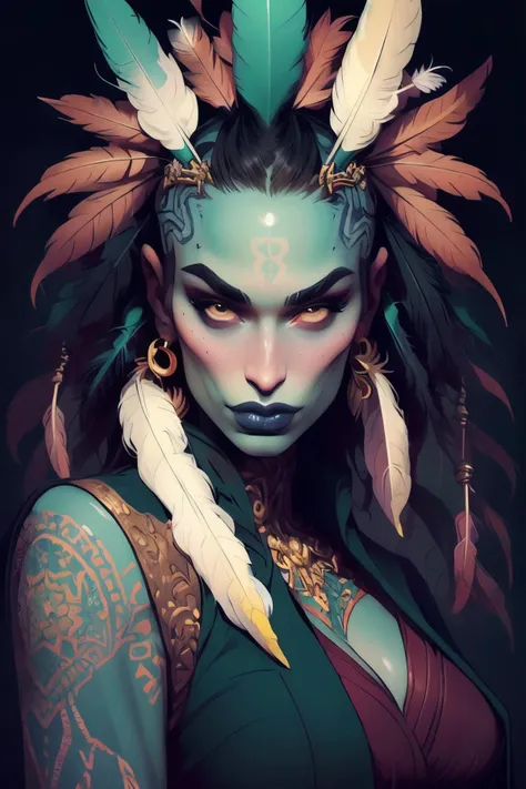 perfect face, golden ratio, big nose, long nose, thick eyebrows, big lips, mature,
full body, large breasts, completely nude
(masterpiece, top quality, best quality, official art, beautiful and aesthetic:1.2), (1girl:1.3), extremely detailed,(fractal art:1.1),(colorful:1.1)(flowers:1.3),highest detailed,(zentangle:1.2), (dynamic pose), (abstract background:1.3), (shiny skin), (many colors:1.4), ,(earrings), (feathers:1.5), speedpainting