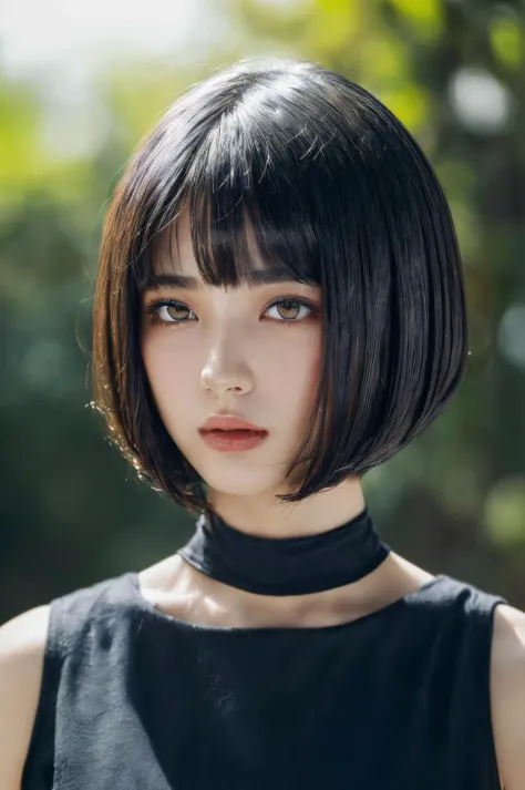 (masterpiece, best quality, beautiful quality, photorealistic, detailed lighting, extremely detailed skin, extremely detailed hair, shadows, 8k, a picture of a woman, black hair, bob cut, upper body, 1girl, fcPortrait:1.2), <lora:add_detail:1>, <lora:hamabeminami_lora-06:0.7:OUTALL>