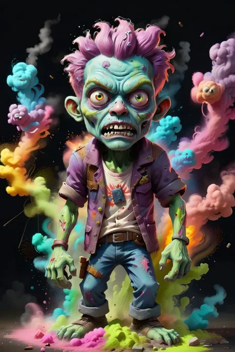 cute zombie with relentless pursuit made of chalkdust, intricate details, whimsical, magical, best quality, masterpiece , electrical diagram<lora:ChalkDustStyleSDXL:0.8>