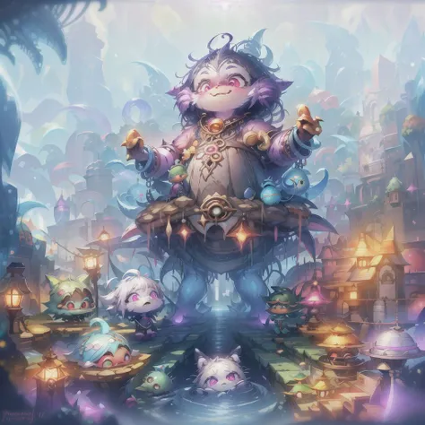 <lora:c4ttitudeflatver:1> <lora:FF14 Art:1> <lora:C0t3Drxg0ns:1>(cute monster), (art by Nicoletta Ceccoli:0.9), digital art, aerial shot of a avant-garde Russian Man, Fishing, wearing Delicate Psychedelic Dashiki, White hair styled as Space buns, Headphones, angelic halo, Academism, short lighting, macro lens, surreal design, octane engine, ((best quality, masterpiece)), animal being, powerful, strong, happy, cute, fearless, mighty