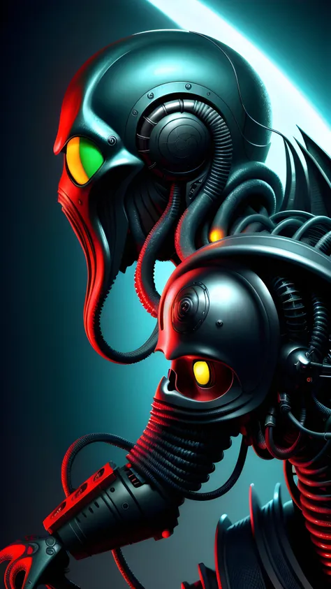 Cartoon artwork, Cthulhu cartoon, pixar art, sharp bright colours, cartoon style, Cult of Cthulhu, ((cyborg, cyberpunk)), steampunk, robotic parts, bright colours, reflection, ultra detailed, beautiful studio soft light, mannequin, rim light, vibrant details, luxurious, hyperrealistic, anatomical, muscles, cable electric wires, microchip, elegant, beautiful background, octane render, hr giger style, 8k, best quality, masterpiece, illustration, an extremely delicate and beautiful, extremely detailed, CG, unity, wallpaper, (realistic, photo-realistic:1.37), amazing cartoon, finely detail, masterpiece, best quality, official art, extremely detailed CG unity 8k wallpaper, absurd, incredible, disney character