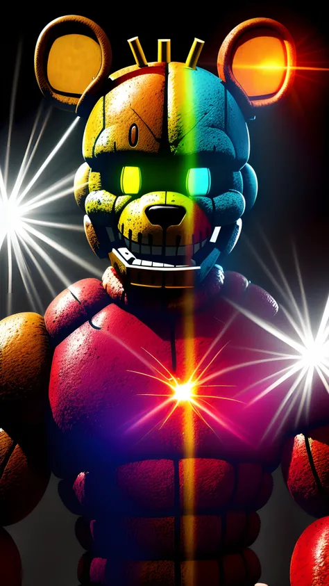 Springtrap, Nightmare Springtrap, realistic springtrap, fnaf springtrap, creepy springtrap, realistic springtrap, rainbow bloody veins growing and intertwining out of the darkness, Springtrap potrait, oozing thick blue blood, sharp neon, veins growing and pumping blood, vascular networks growing, springtrap costume, green veins everywhere, (Muted colors:1.1), (Cross-hatching:1.1), (Infrared:1.2), rust, Hypercube, ultra detailed, intricate, oil on canvas, ((dry brush, ultra sharp)), (surrealism:1.1), (disturbing:1.1), sparks, lensflare, rim lighting, backlighting, dark atmosphere, RTX, post processing, fnaf pizzeria