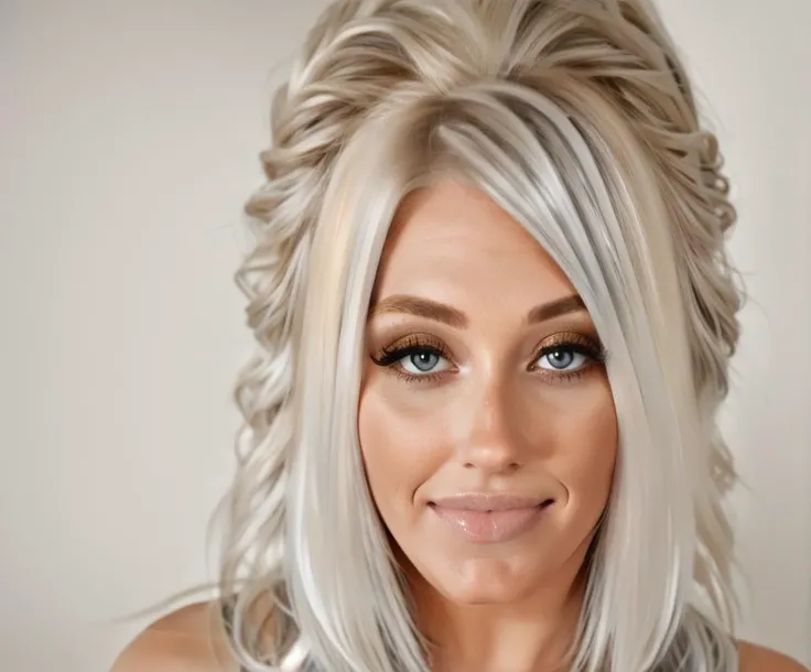 cute woman, blond silver hair, <lora:MsMilfPeaches_-_SD_Realistic:1> <lora:0pen:1>