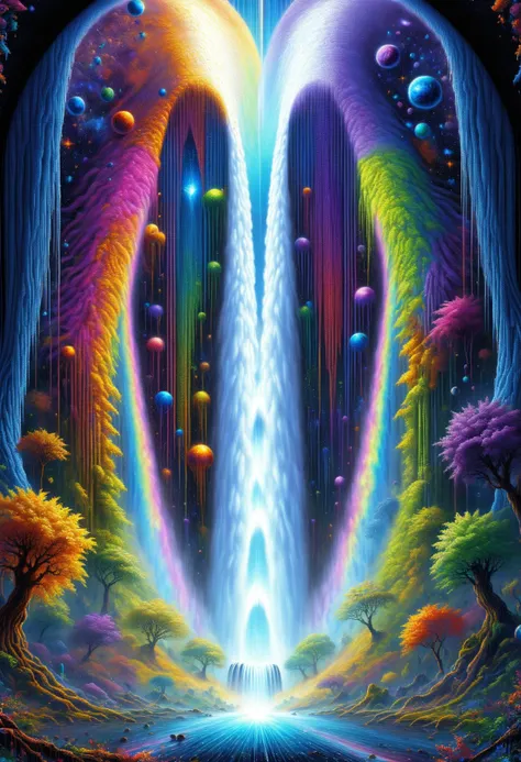 DonM8u663dXL, hyper detailed masterpiece, dynamic realistic digital art, awesome quality,studded weaver's loom,cosmic veil windows horizon,bubbling waterfall atmospheric scattering,waterfall, seraphic,deciduous,everlasting <lora:DonM8u663dXL-000008:1>