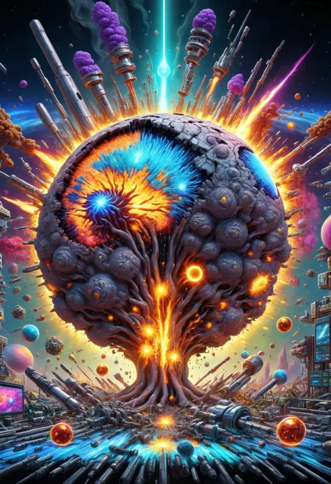 DonM8u663dXL,  hyper detailed masterpiece, dynamic realistic digital art, awesome quality,mind-bending weapon crafting station,miasmic magnetar,petrochemical gourmet isles bloom,chrono disruption, magical,artificially enhanced,babbling,commanding,funereal,scorch  <lora:DonM8u663dXL-000008:1>