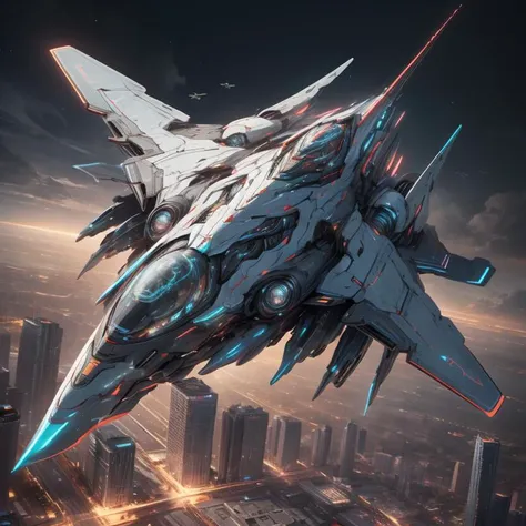 fleet of sp4c3sh1p flying over city <lora:sp4c3sh1p:1>, galaxy background, ultra detailed, Hyperrealistic, sharp focus, UHD, octane render