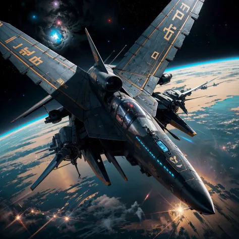 <lora:sp4c3sh1p:0.6>,sp4c3sh1p,battle airplane,high quality,Ultra HD,depth of field,chinese ink painting,(anime fantasy artwork, art station front page, without text, by An Zhengwen, full color manga visual style, high detailed cartoon),space,universe,, (masterpiece, best quality, high quality, highres, ultra-detailed),