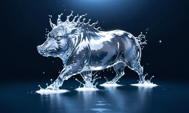 <lora:watercd_xl-000008:0.7>,a transparent water elemental boar made of (watercd_xl,wavy,brightness,contortion,abstract) in pool,water eyes,water hairs,water body,splash water,water drops,no humans,long-focus,tilt-shift,outdoors,on water,full body,chinese zodiac,cutie,cute,still life,front view,facing viewer,looking at viewer,ethereal fantasy concept art,magnificent,epic,majestic,magical,emotional,harmonious,high budget,moody,epic,gorgeous,perfect lighting,realistic,photorealistic,photographic,photo (medium),real,moody lighting,volumetric lighting,reality ray tracing,8K,HDR,UHD,masterpiece,best quality,highly detailed,high resolution,finely detail,extremely detailed,ultra detailed,wallpaper