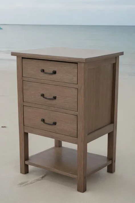 photorealistic photo of the front of a decorative end table, at the beach, resting and relaxing, having fun, on vacation, simple background, realistic, (masterpiece:1.1), (best quality:1.1), beautiful, (intricate details), unity 8k wallpaper, ultra detailed, aesthetic, perfect lighting,  <lora:end_table:0.35>