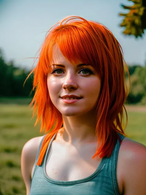 ((realism)), extremely high quality RAW photograph, detailed background, intricate, photo of (Haley Williams:1), 8k uhd, dslr, low harsh lighting, high quality, film grain, Fujifilm XT3,