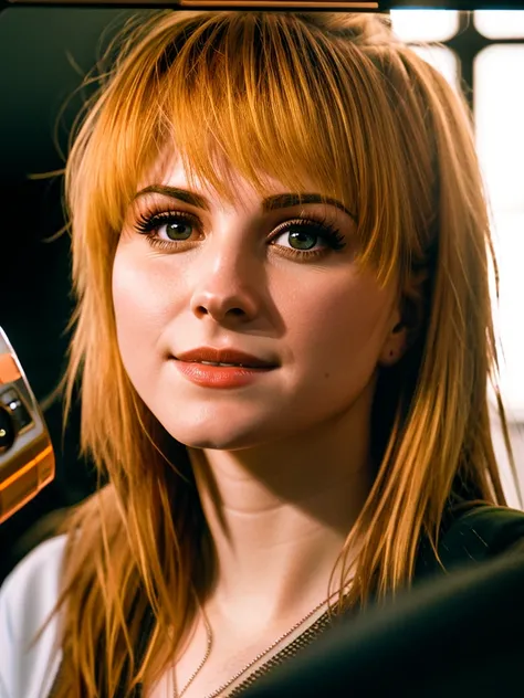 ((realism)), extremely high quality RAW photograph, detailed background, intricate, Exquisite details and textures, highly detailed, Photo of (Hayley Williams), Looking behind the camera, ultra detailed photograph, warm lighting, artstation, 4k, sharp focus, high resolution, detailed skin, detailed eyes, 8k uhd, dslr, low harsh lighting, high quality, film grain, Fujifilm XT3,