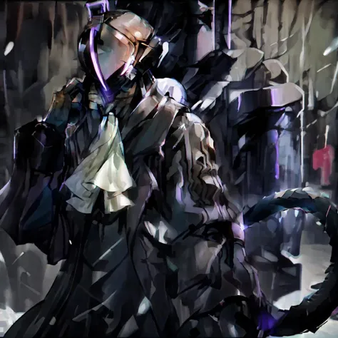 (masterpiece, best quality, ultra detailed), 1other, reimeikyou, solo, gloves, long sleeves, black gloves, coat, ascot, helmet, black coat, whistle, whistle around neck, covered face, helm, tail, <lora:reimeikyouv1-000003:1>