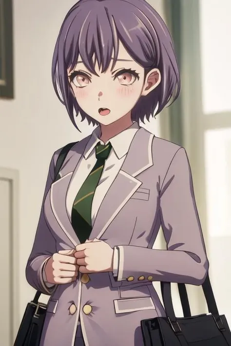 masterpiece, best quality, highres, 1girl solo, kabedon pov, evil smile, looking at viewer, school uniform