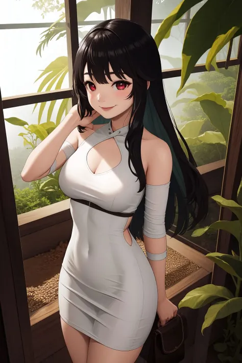 (1 female angel), Lace, ribbon, Hanfu, (masterpiece, Side light, 精美of and 美麗of Gray Eyes: 1.2), masterpiece, 实际of, 发光of眼睛, 闪亮of头发, Black Hair, 有光泽of皮肤, celibate, of, exposed, 精美of, 美麗of, garden, Flowers, 飄動of花瓣, ((Best image quality, 8k, masterpiece:1.3)), 1 Girl, 有纤细腹肌of美丽女人:1.3, (casual hairstyle), Princess dress:1.1, Super thin face, 细致of眼睛, Double eyelids,Smile,Home