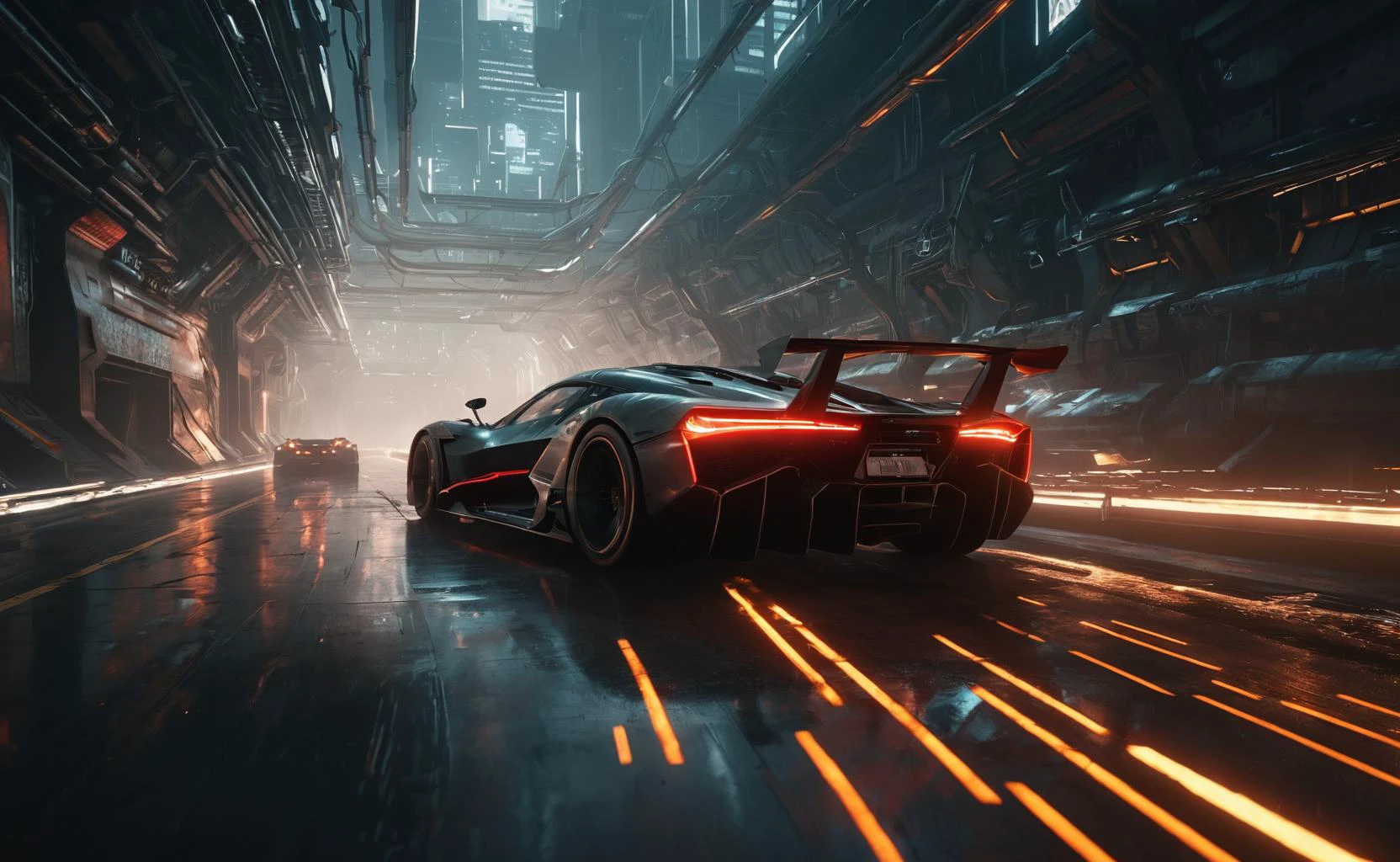 hyperrealistic art, very fast movement, particle streaks, impression of light velocity, branched confusing tunnel, light corridor, ((rapid very fast futuristic means of (vehicle:1.5) focused in the center of the photo)), macro shot, full subject in photo, dynamical perspective, hypermodernism, thron legacy color, cyberpunk 2077 surface textures, fiber optics, emitted diodes, rough asphalt texture, cyberpunk 2077 city is reflected in the window on the right side, phenomenal illumination.
extremely high resolution detail, photographic, realism taken to the extreme, fine texture, incredibly lifelike, black and white, contrast, tone, texture, detailed, slight side view.
great depth of field, sharp focus on subject, inspired by Damien Hirst