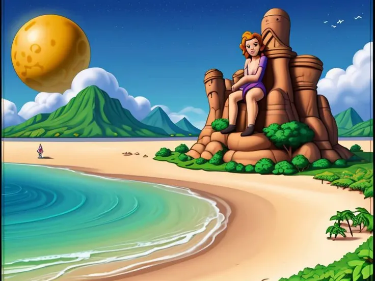 lucasarts adventure games style, The beach at Monkey Island,