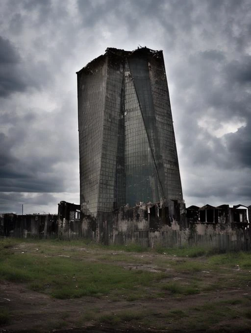 turn tower into an old dilapidated building
