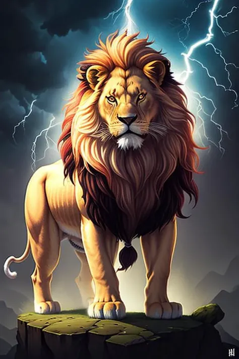 thunderstyle <lora:thunder_model:0.5> lion