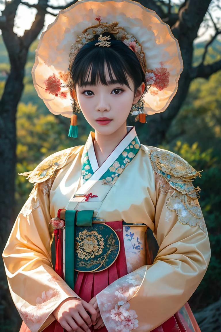 a korean actress starring in a fantasy television drama, film still, shot on a sony alexa, hanbok, <lora:edgEasternFantasy:0.8> edgEF, wearing edgEF eastern clothing, <lora:DanguiHanbokV2:0.8> dangui, detailed face, detailed eyes, intricate details, film grain, skin details, high detailed skin texture, 4k, sharp focus, masterpiece, award winning photo, analog style photo, film grain,