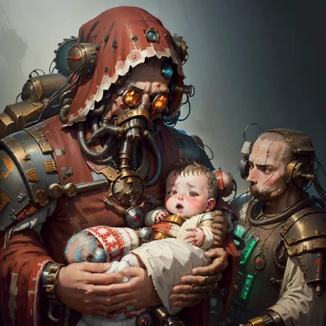 (((Techpriest, Adeptus Mechanicus, Father holding Baby, blush))), <lyco:Mother holding Baby:1.0> <lyco:Blush:0.2> <lora:techpriest:1>