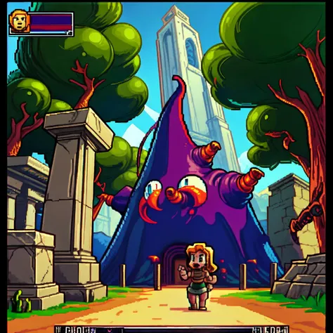 embedding:theme\XE-LucasArts, Day of the Tentacle Style, a quest to defeat an ancient evil, pixelart