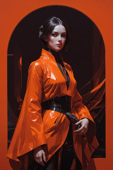(art by Pieter van Bronckhorst and Théodule Ribot:1.2),(quinacridone red orange and poppyred colors:0.1),(center composition, symmetry composition:0.1),digital painting matte illustration,deviantart,fan art,syd mead,<lora:NicolaSamori:0.6>,in style of Nicola Samori,<lora:PE_NeonSignStyle:0.5>,PENeonSign,