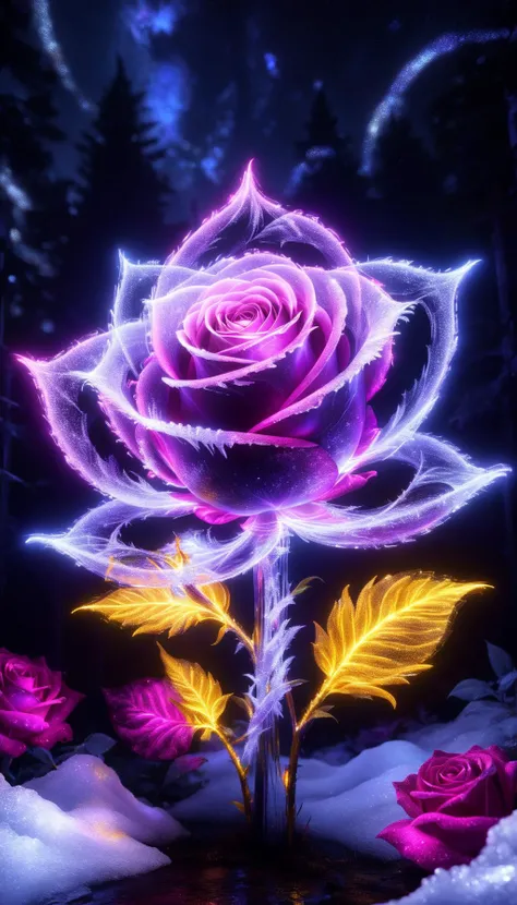 ral-exposure,<lora:ral-exposure:1>,neon,<lora:PE_NeonSignStyle:0.8>,
a (frozen:1.1) cosmic rose,made out of nebulae,the petals glitter with a crystalline shimmer,swirling nebulas,8k unreal engine photorealism,ethereal lighting,purple,nighttime,darkness,surreal art,