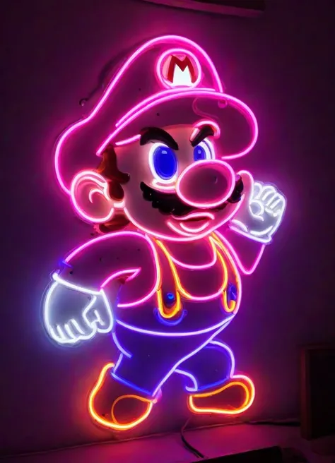 <lora:PE_NeonSignStyle:0.9> PENeonSign, neon Sign, glowing,
Super Mario,
masterpiece, high resolution, octance 4k, high detail