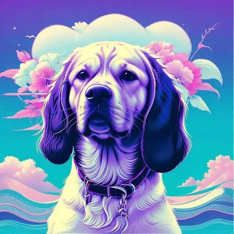 vaporwave style, lovely dog
<lora:vaporwave:0.6>