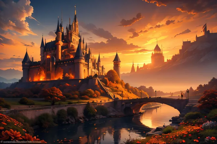 (Realistic:1.5) bird, scenery, watermark, castle, building, molten rock, orange sky, hood, leaf, truck, from side, letterboxed, planet, light rays, flower, dark, bridge, edobhorrorlandscape, cloud, claws, <lora:EdobSyFyHorrorFairyTale_v1.0:0.8>