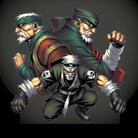 cartoon character, an old man, ninja, comic hero, 4k <lora:COMICS:1>