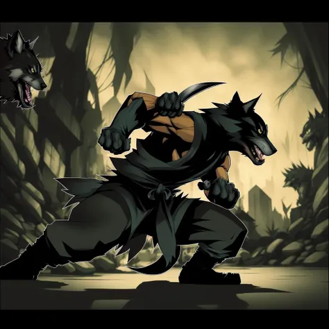 cartoon character, a ninja wolf, comic hero, 4k <lora:COMICS:1>