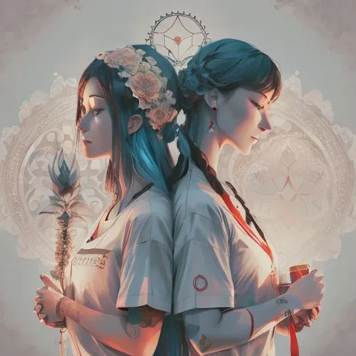 high quality, (2girls:1.21), taiji