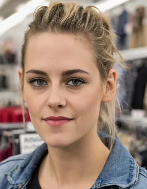 professional  fashion close-up portrait photography  of a young beautiful  ((ohwx woman))  <lora:kristen_lora_sdxl_v1-000008:1>  at outdoor supply store during Noon, Nikon Z9