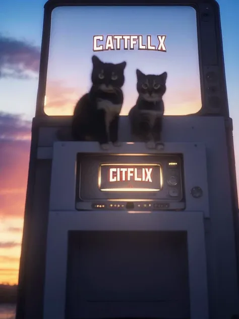 a cat sitting in front of a tv., netflix series, series on netflix, promotional image, netfilx !n-9, netflix, photo of a cat