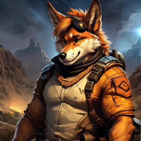 digital artwork, furry, Dingo, 1guy, best quality, masterpiece, digital painting, cinematic lighting,  <lora:IcedCoffeeXL_Male:1.0>