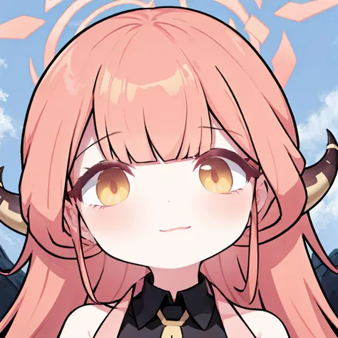 1girl, solo,
<lora:éå
«éäºç Rikuhachima Aru:1>,
yellow eyes, horns ,<lora:Blue Archive cute Chibi Style:0.6>,portrait, chibi,chibi style, nude, aru \(blue archive\), halo,