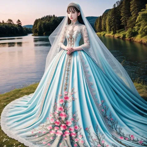 original, (masterpiece), (illustration), (extremely fine and beautiful), (perfect details), (beautiful and clear background:1.25), (depth of field:0.7), (stands aside the river:1.15). (cute:1.3), (detailed beautiful eyes:1.3), (beautiful face:1.3), silver hair, silver ear, (pink hair:0.7), (pink ear:0.7), long hair, (hair blowing with the wind:1.1), (blue eye:1.1), (female internet celebrity:1.2), butterflys flying around, (moon light:0.6), tree, (summer), (night:1.2), (close-up:0.35), (gloves:0.8), solo,full body,hjy<lora:hjy-10:0.7>