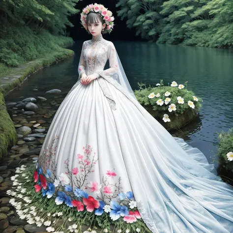 original, (masterpiece), (illustration), (extremely fine and beautiful), (perfect details), (beautiful and clear background:1.25), (depth of field:0.7), (stands aside the river:1.15). (cute:1.3), (detailed beautiful eyes:1.3), (beautiful face:1.3), silver hair, silver ear, (pink hair:0.7), (pink ear:0.7), long hair, (hair blowing with the wind:1.1), (blue eye:1.1), (female internet celebrity:1.2), butterflys flying around, (moon light:0.6), tree, (summer), (night:1.2), (close-up:0.35), (gloves:0.8), solo,full body,hjy<lora:hjy-10:0.7>